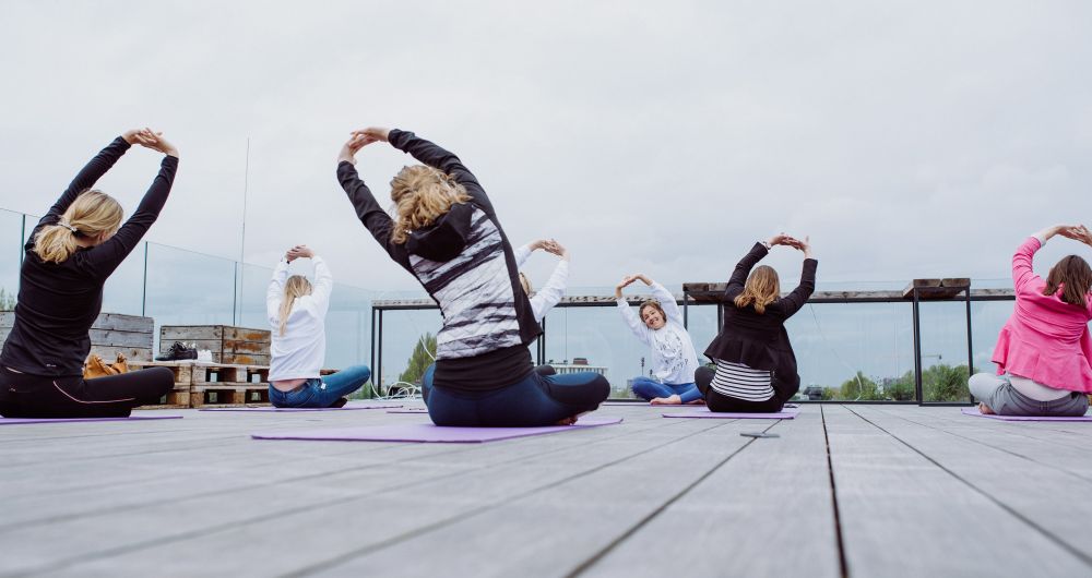 Yoga op het dak